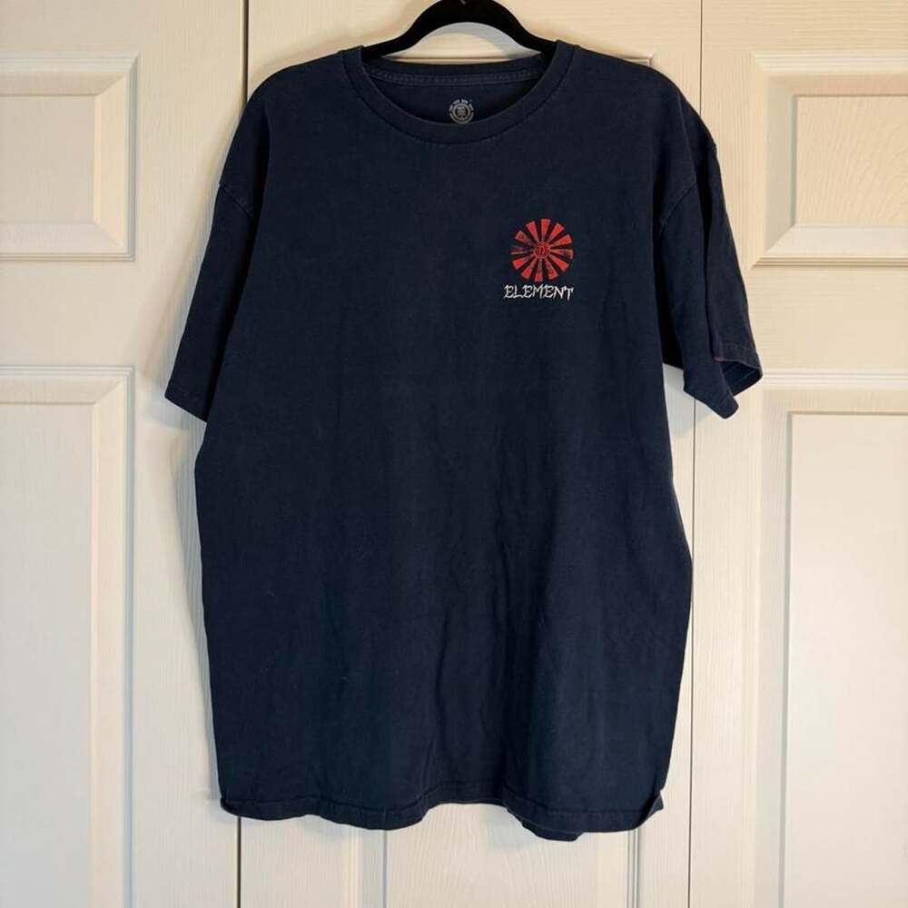 Element Skateboarding Koi Fish Sunburst Graphic T-Shirt Navy